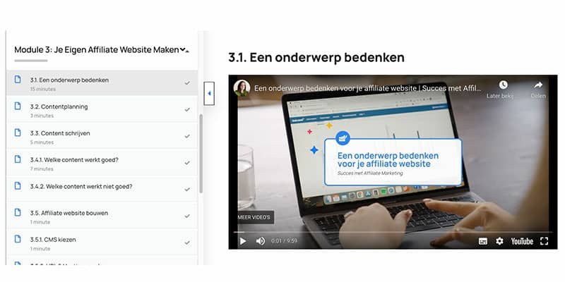 beste affiliate marketing cursus module 3