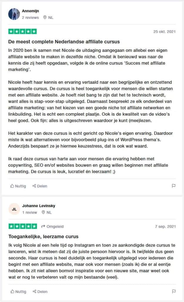 succes met affiliate marketing ervaringen 2